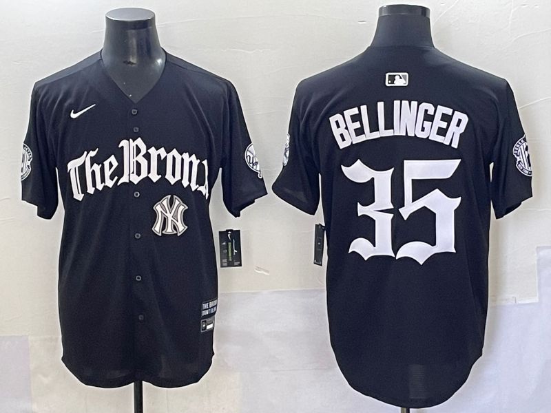 Men 2025 New York Yankees 35 Bellinger Black Five generations Joint Name Nike MLB Jersey style 9